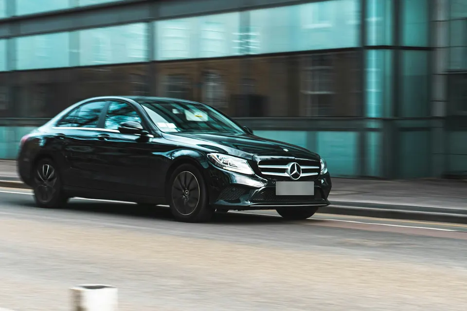 Black Mercedes-Benz for wedding and event hire