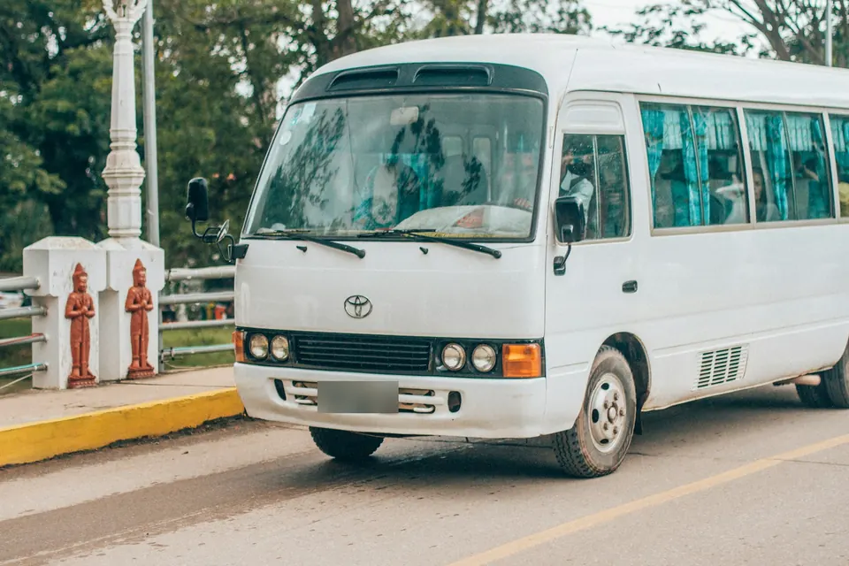 Toyota Coaster bus for group hire in Ghana