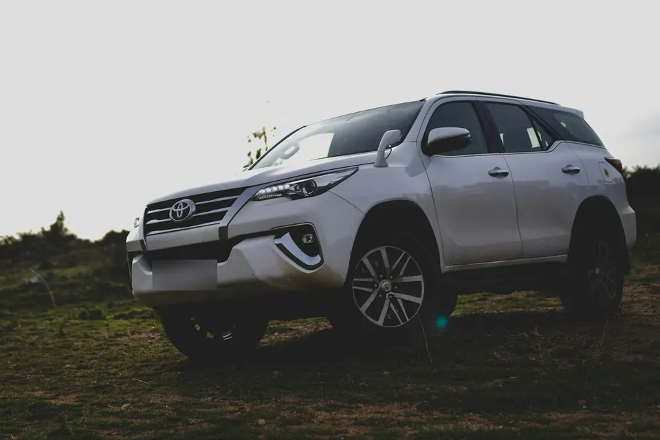Silver Toyota Fortuner 4x4 for hire in Ghana